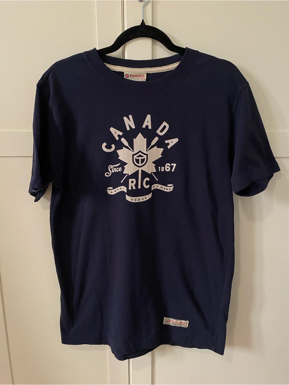 Red Canoe Canada 1867 Navy Graphic T-Shirt | Cotton Made in Canada | Unisex S